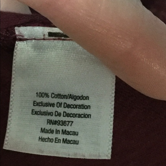 Wine-colored, beaded tee. - Picture 4 of 4